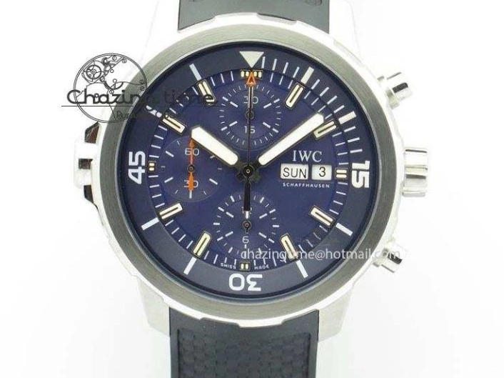 MIROTIME 0512 Aquatimer Chrono IW376803 V6F 1:1 Best Edition Blue Dial On Rubber Strap A WellDesigned 7282